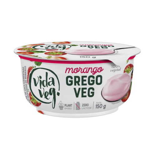 Iogurte Grego Morango GregoVeg Vegano Vida Veg – 150g